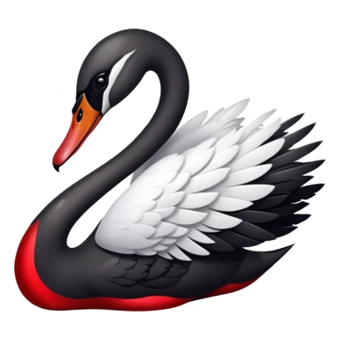 black and red shiny weeping swan sticker