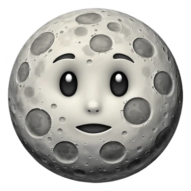 waning gibbous realistic moon sticker