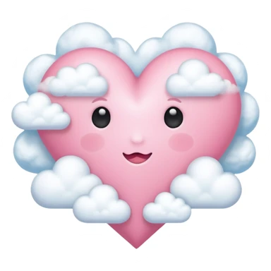 Coração rosa + nuvem  sticker