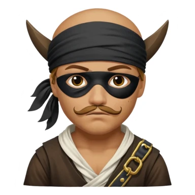 pirate with black eyepatch covering one eye and that eye not showing sticker