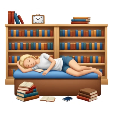 books scattered full body over it closed eyes  sticker