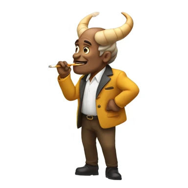 Horned guy smoking sticker