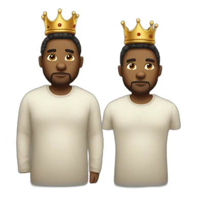 Calm black chubby king with crown and without facial hair sticker