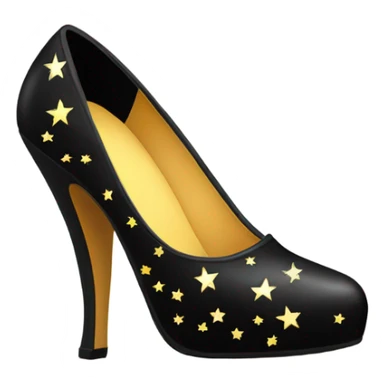 Black High heels with stars for soles sticker