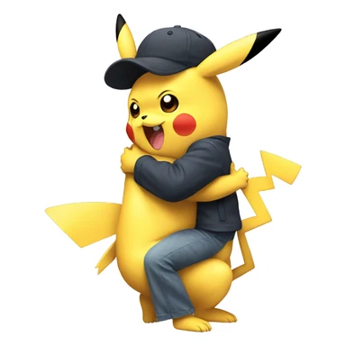 Pikachu hug Pikachu sticker