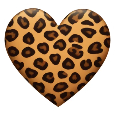 heart with leopard print sticker