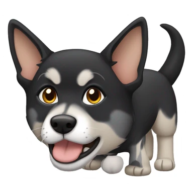 Black adult shepard dog with grey tabby cat  sticker