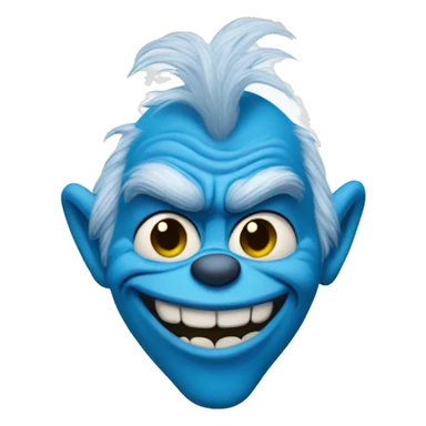 Blue grinch smirking sticker
