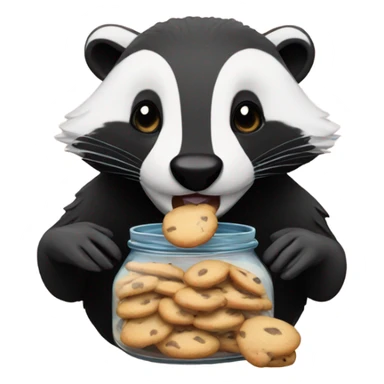 Badger with cookie jar sticker