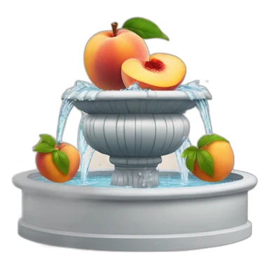 A fountain coming out of a peach sticker