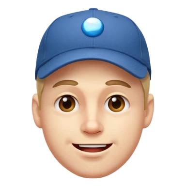 white guy with a baseball cap, winking sticker