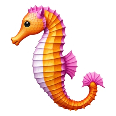 Pinkorangewhite seahorse sticker