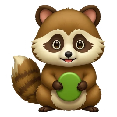 Green tanuki sticker