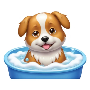 Dog in bubble bath sticker
