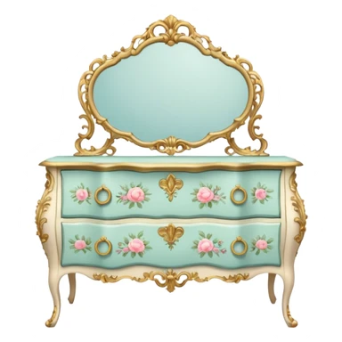 vintage rococo dainty floral dresser sticker