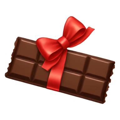 Chocolate bar with red bow sticker