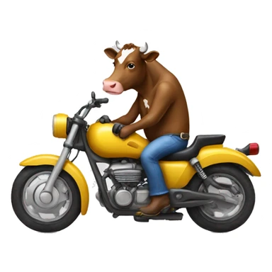Cow on a motorcycle  sticker