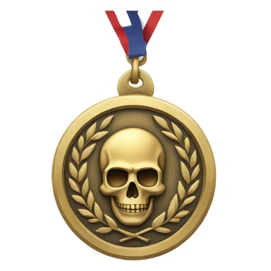 medal with skull emoji in middle sticker