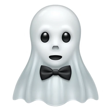 A ghost with a bowtie sticker