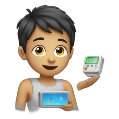 Child using an aac device sticker