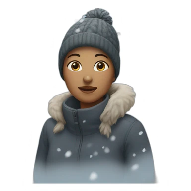 Woman in snow sticker