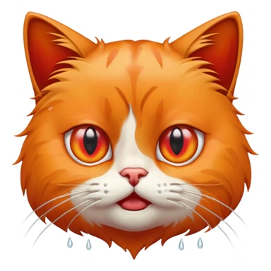 Cat with red eyes crying sticker