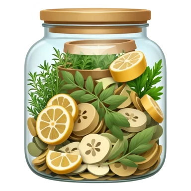 jar of dried sliced mixed herbs for cooking sticker