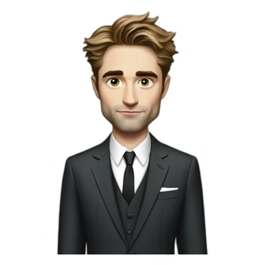robert-pattinson cartoon wearing suit sticker