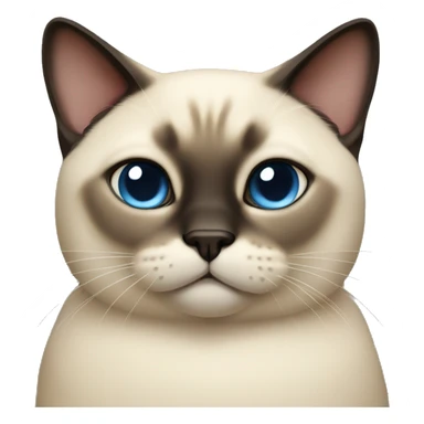 fat siamese cat sticker