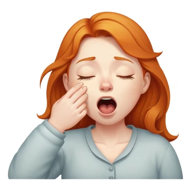 Sleepy Ginger girl trying to wake up in early morning sticker