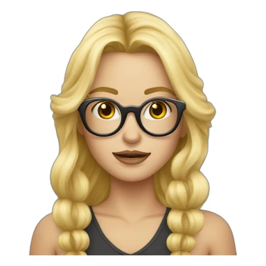 Blonde avec une natte et des grosses lunettes sticker