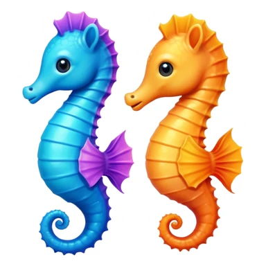 Tiny super cute happy seahorse friends  sticker