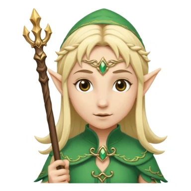 elf with staff blonde hair sticker