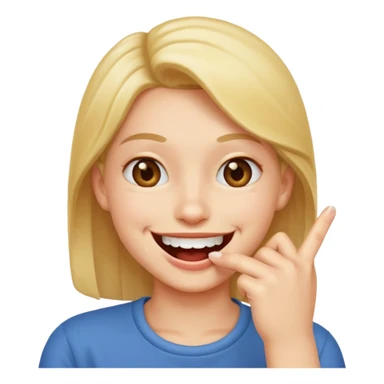 Un bonhomme qui mord son doigt en souriant sticker