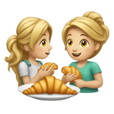 Girl eating croissant  sticker