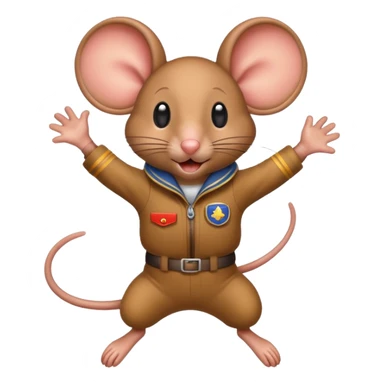 Mouse jumping off a plane sticker