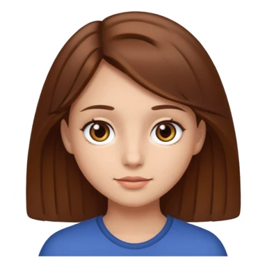 Girl with brown hair and brown eyes sticker