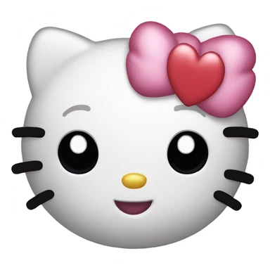 hello kitty with heart sticker