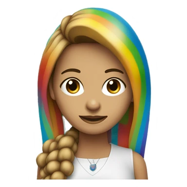 Mujer peliroja con pelo largo con ojos azules con un micrófono arcoiris  sticker
