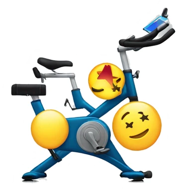 Design an emoji of a star on a stationary bike that is a superstar on a concert sticker