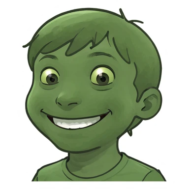 smiling boy on the road sticker