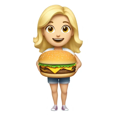 fat blonde girl with burger sticker