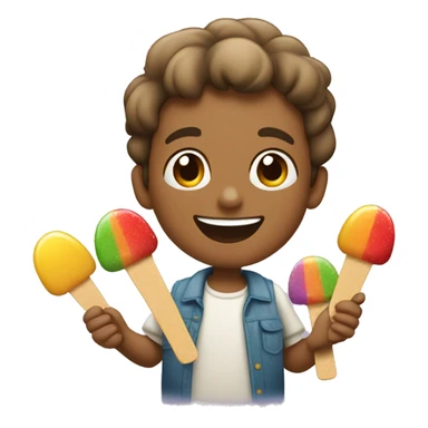 niño feliz con paletas sticker
