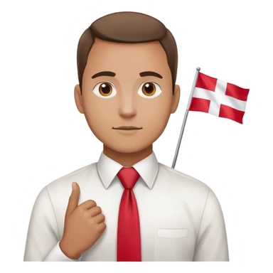 tie man holding Poland flag  sticker