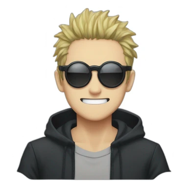 Gojo satoru from the anime jujutsu kaisen without blindfold wearing sunglasses sticker
