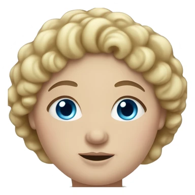 White obese woman with curly hair and blue eyes sticker