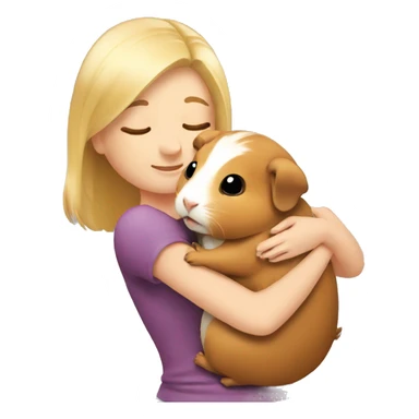 Blonde Woman hugging a guineapig sticker