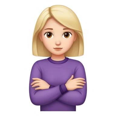 Girl with hands around neck and arms crossed  sticker