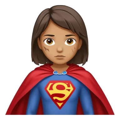 generate me a fearless girl with a cape and make it look like she torn a shirt with the word Discrimination sticker