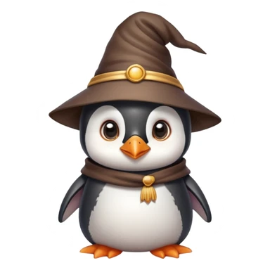 cute baby Penguin Wizard sticker